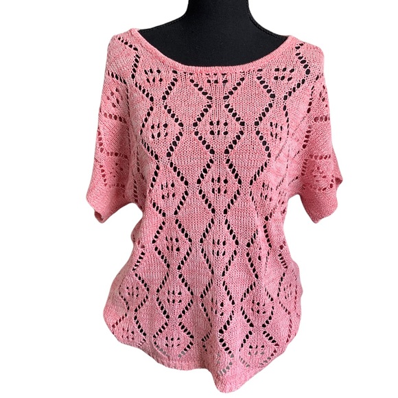Leo & Nicole Women’s Pink Knit Sweater Blouse Size Large - Picture 1 of 15
